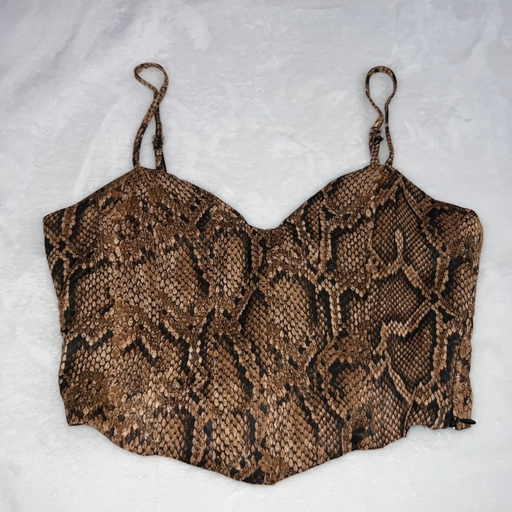 Zara Snake Corset top sweetheart neckline shape